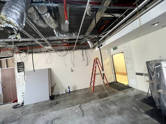 Ductwork going in above an office ceiling